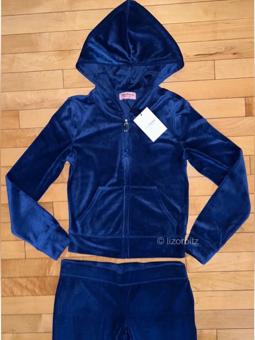 NEW! JUICY COUTURE Velour OG Bling Tracksuit Set in Mascot Blue Size S - Picture 3 of 4